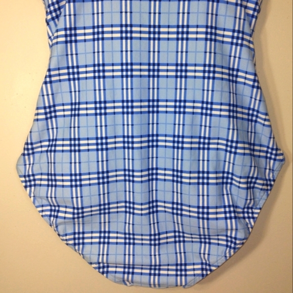 NWT GABAR Swimwear Periwinkle Plaid One Piece w/ built-in padding Size 16L - Picture 9 of 12